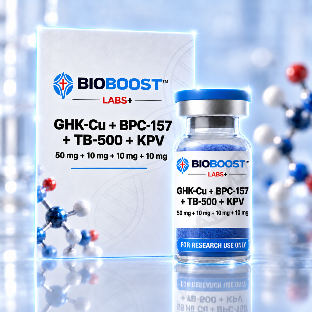 BioBoost Labs+ GHK-Cu + BPC-157 + TB-500 + KPV 50 mg + 10 mg + 10 mg + 10 mg